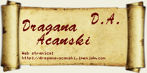 Dragana Ačanski vizit kartica
